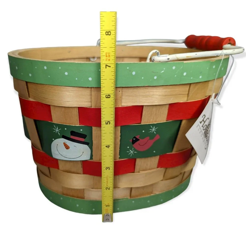 NWT Holiday Elegance Christmas Basket w/ Handle